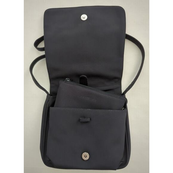 Easentials by Etienne Aigner Black Leather/ Textile Shoulder Crossbody & Wallet - Picture 2 of 10